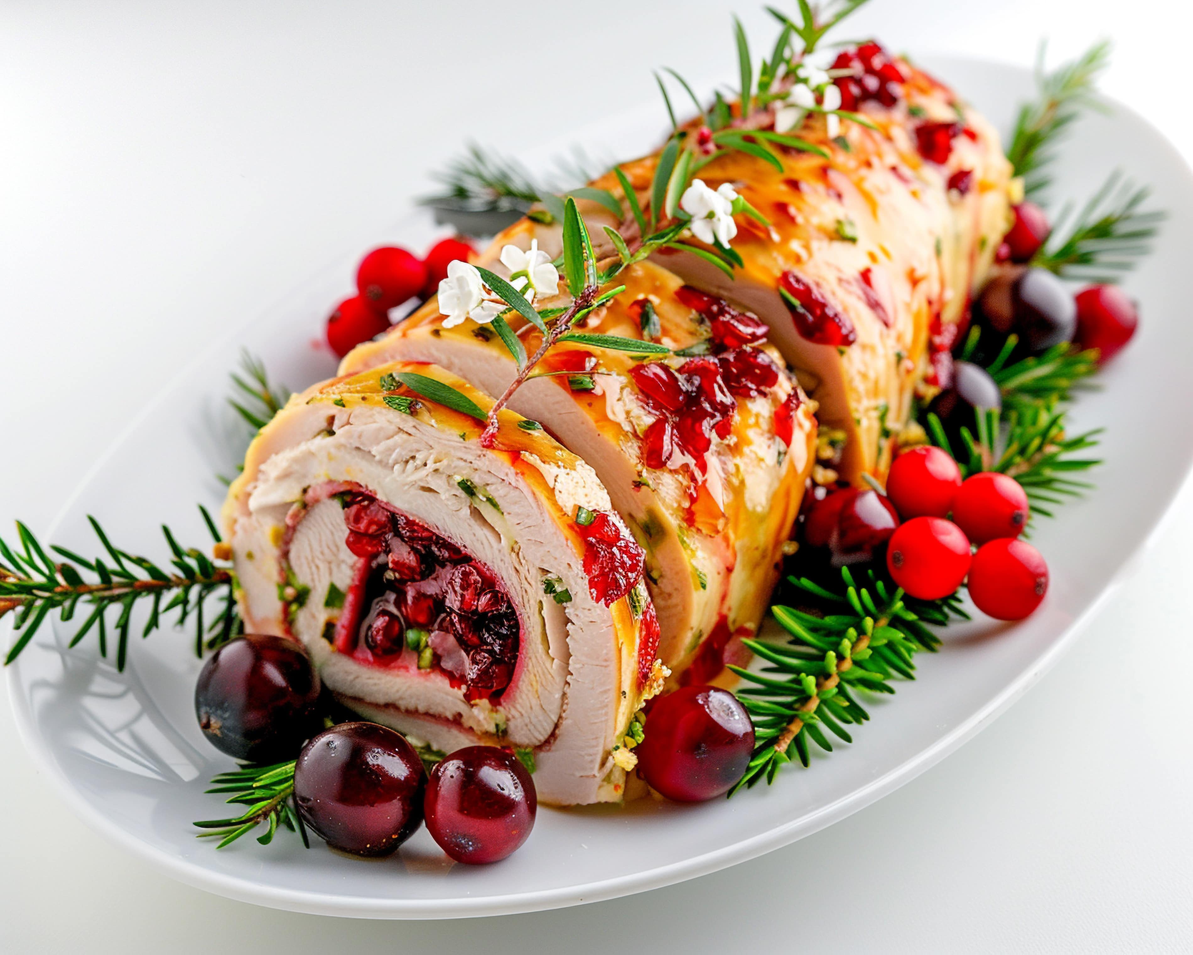 Roasted Turkey with Cranberry Sauce