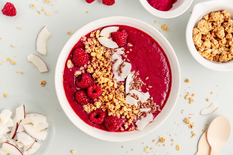 Holiday Smoothie Bowl with Fruits and Nuts